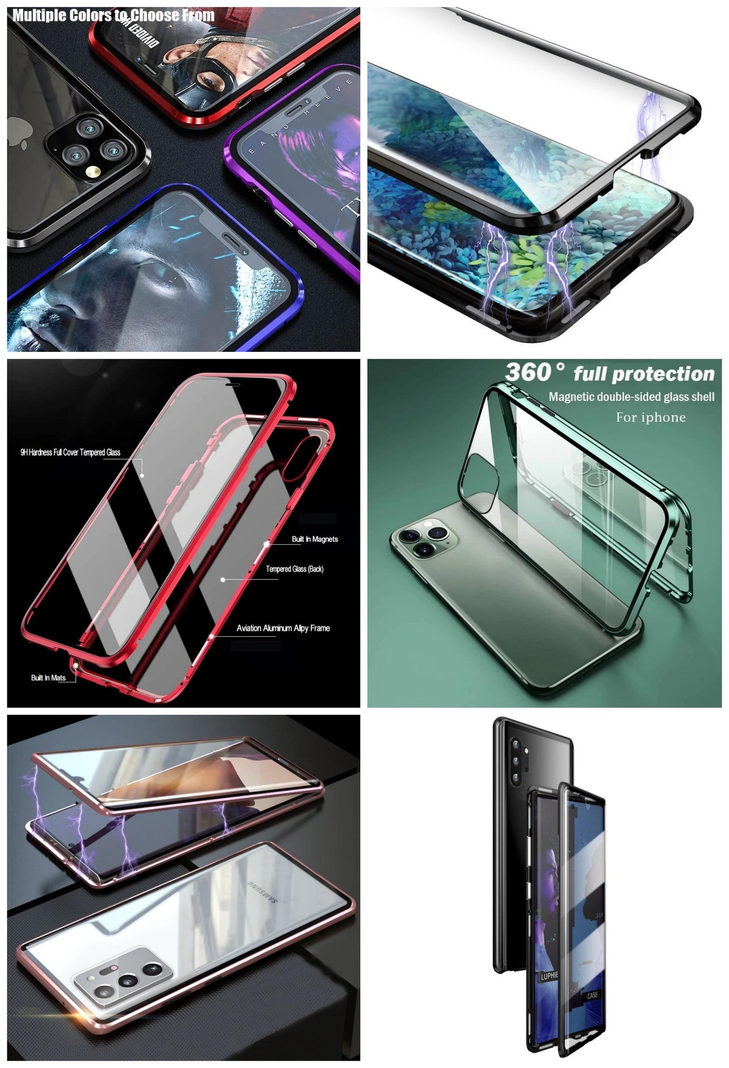 Phone Accessories (Magnetic Tempered Glass Case)