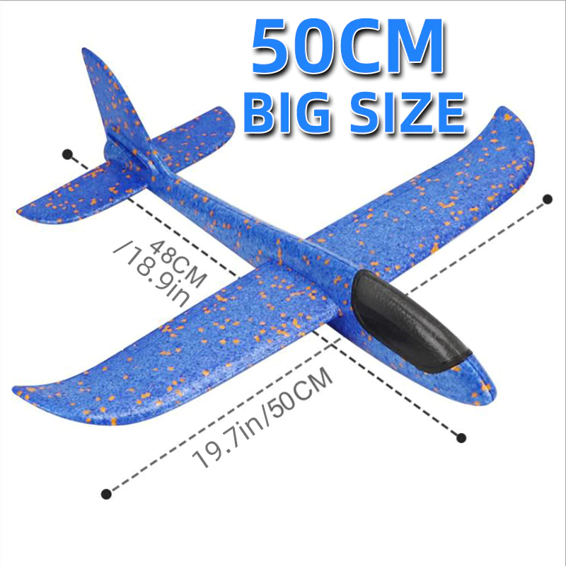 Plane Big Foam 50CM Glider Hand Throw Airplane Light Inertial EPP Kids Toys