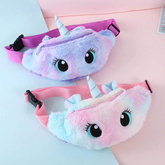 Unicorn Bag Belt Waist Pack Girls Kids Children's Plush Toys Coin Purse Travel