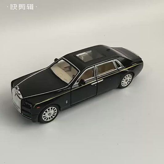 Car Model Rolls-Royce Phantom Toy Metal Alloy DieCast Sound Light Pull Back Toys Vehicle Children 1/24