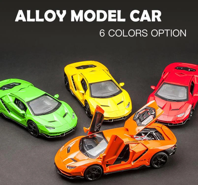 Car Model Metal Lamborghini LP770 Alloy Diecast Sound Light Toys Children Kids 1:32