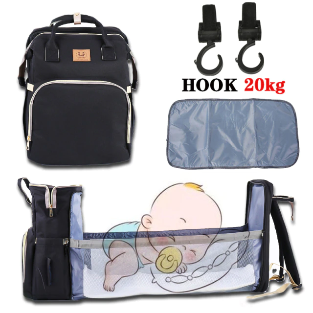 Mummy Bag Baby Diaper Bed Backpack For Mom Maternity Bag For Stroller Nappy Nursing Baby Care Upgrade Hooks