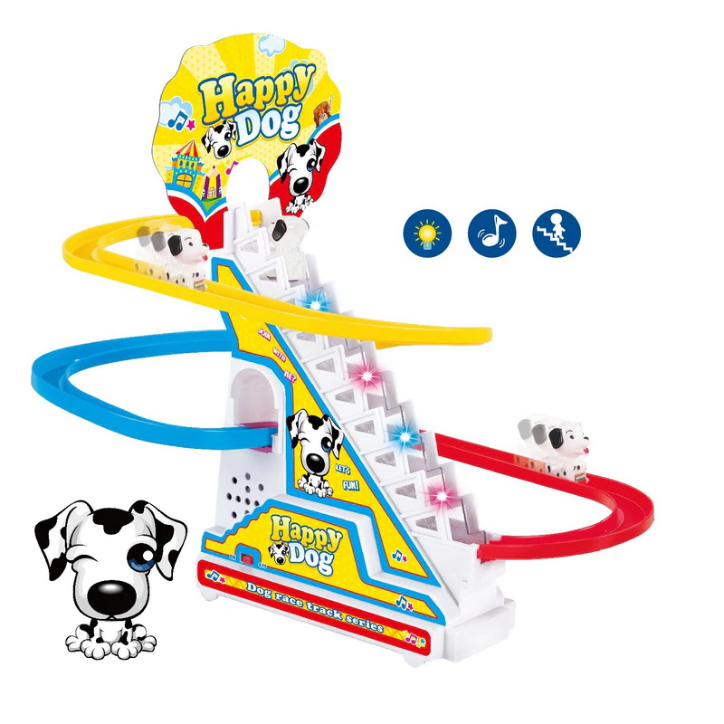 Climbing Stairs Track Toys Penguin Dinosaur Dog Duck Electronic Music For Children & Kids