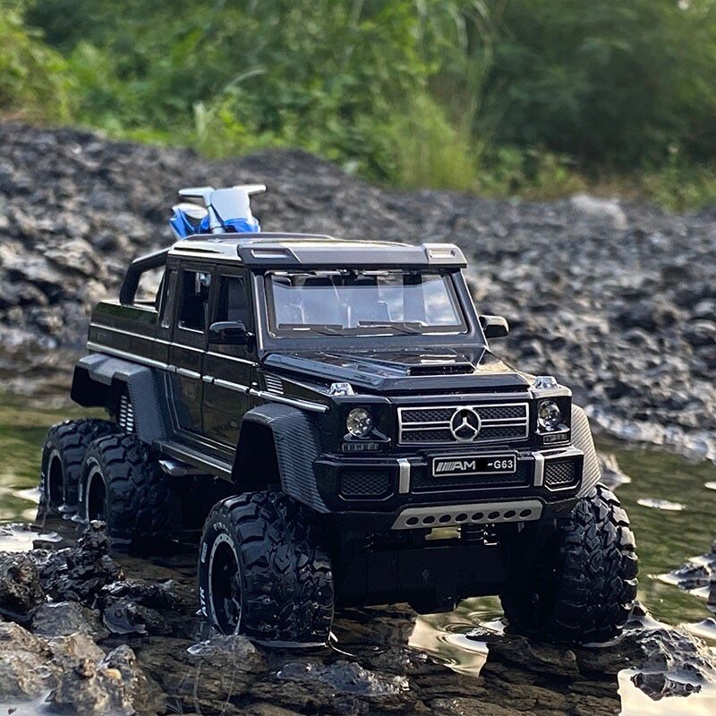 Car Model Mercedes Benz G63 6*6 Big Tyre Off-Road Vehicle Alloy Metal Pickup Diecast & Toy kids Children's 1:28