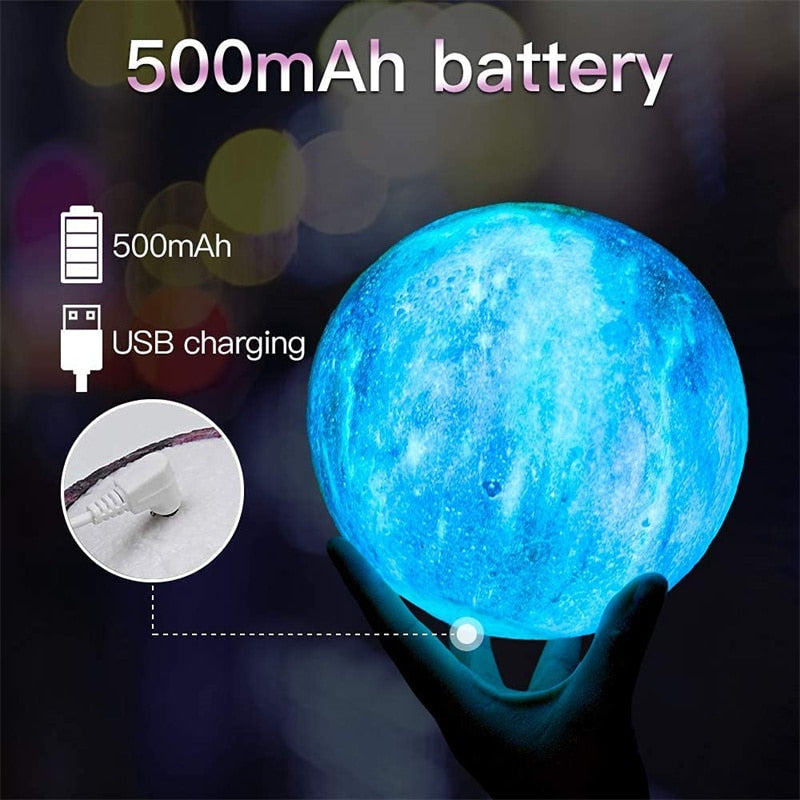 Moon Stars Galaxy Lamp Light 16 Colors LED 3D Touch And Remote Control