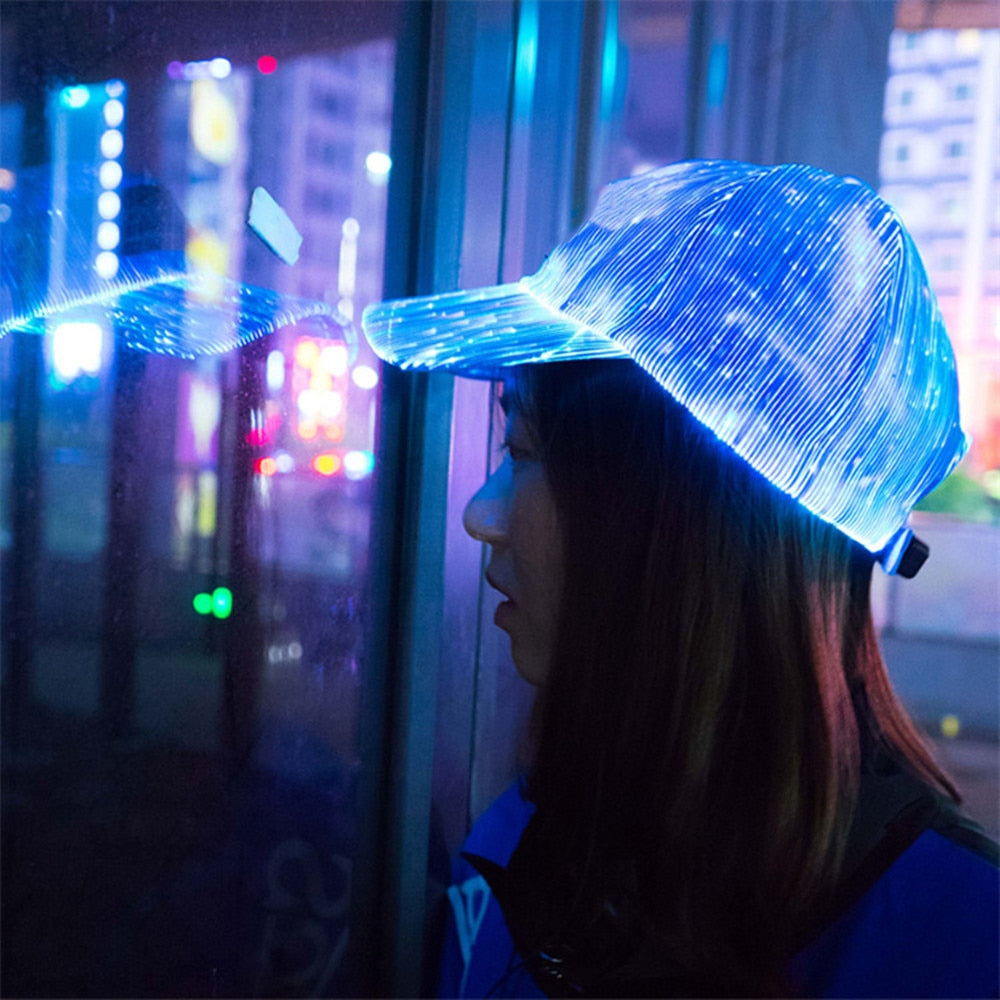 7 Color Flashing Led Hat Light Built-in Battery Cap