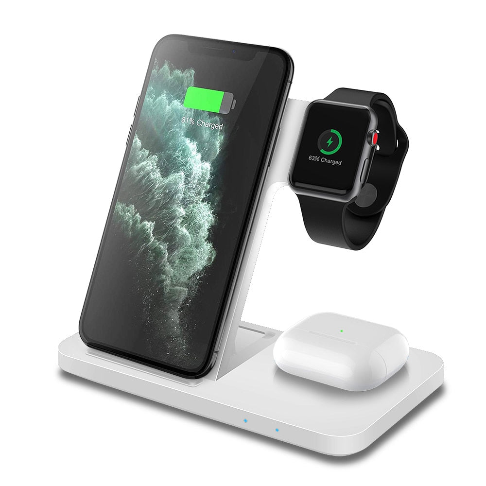 15W Qi Wireless Charger for iPhone Dock Station For Apple Watch AirPods