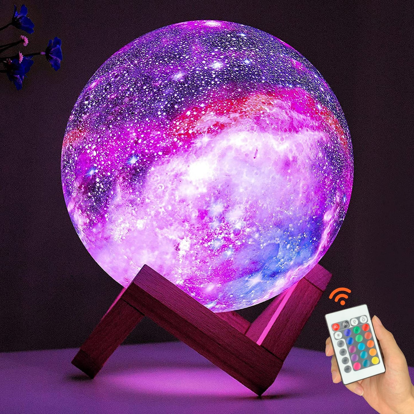 Moon Stars Galaxy Lamp Light 16 Colors LED 3D Touch And Remote Control