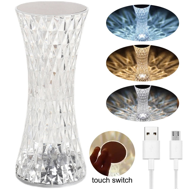 Diamond Table Lamp Touch Remote Control