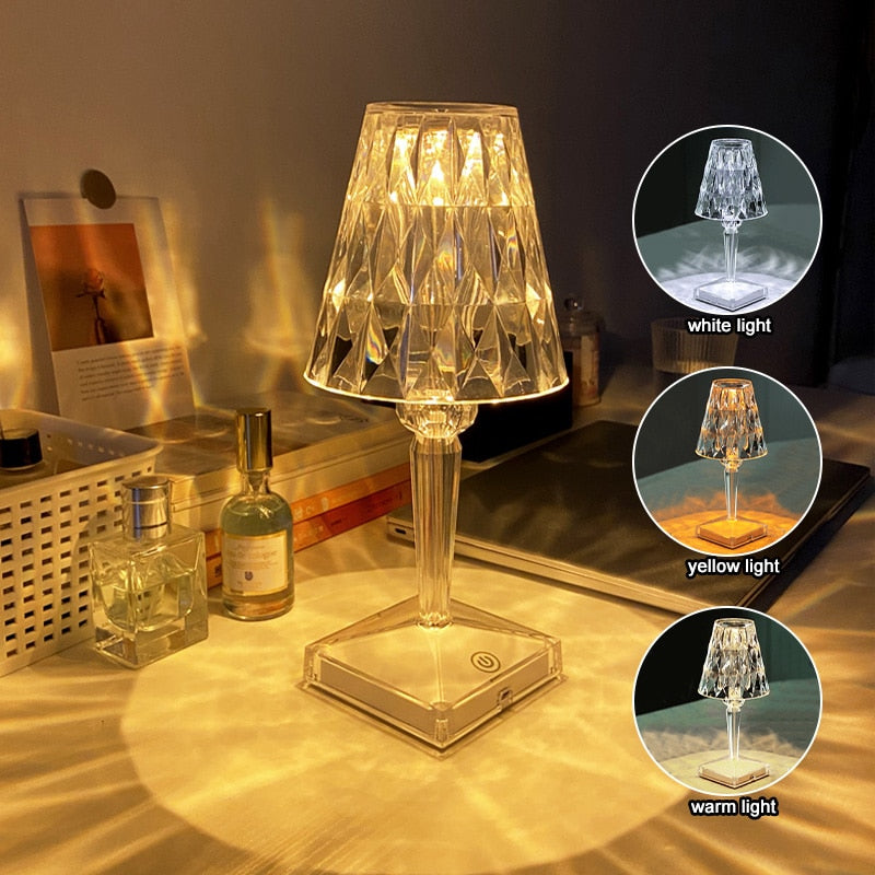 Diamond Table Lamp Touch Remote Control