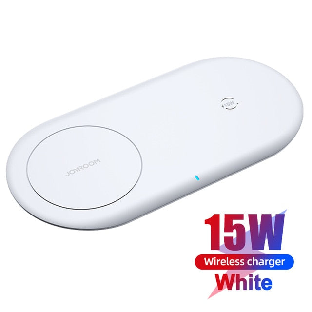 15W 2 in 1 Qi Wireless Fast Charger Pad Phone Airpods