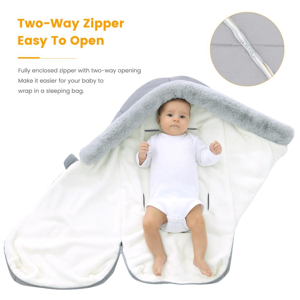 Baby Sleeping Bag Newborn Blanket Swaddle Toddler Winter Warm Stroller Wrap Zipper Envelope Pushchair Pram