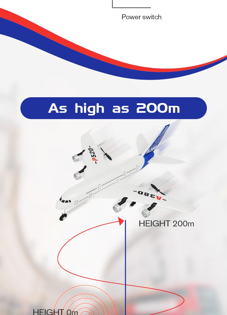 RC Remote Control Foam plastic Plane Airbus A380 P520 Airplane Aircraft Fighter 2.4G Radio Control Glider Toys Children kids