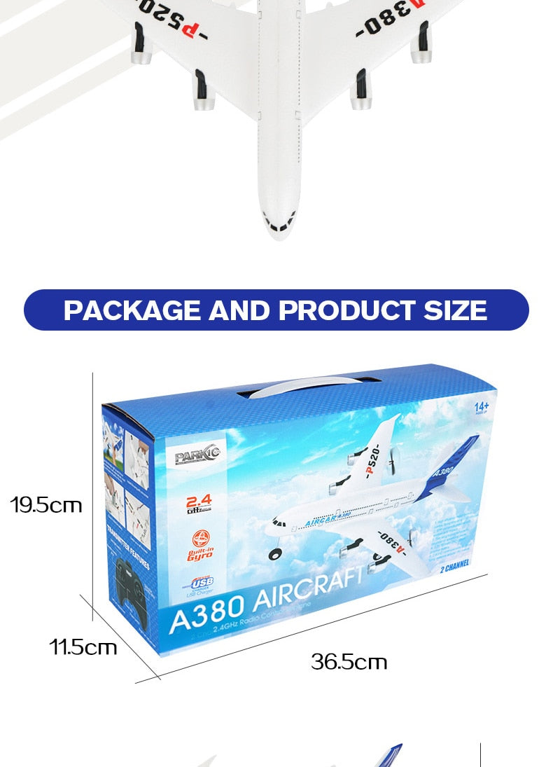 RC Remote Control Foam plastic Plane Airbus A380 P520 Airplane Aircraft Fighter 2.4G Radio Control Glider Toys Children kids