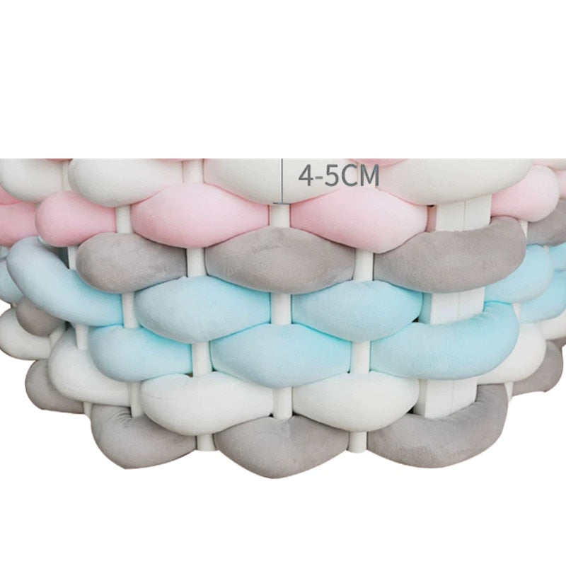 Baby Bed Bumper Crib woven Braid Pillow Cushion Infant Protector Room 5-8-10-12-16