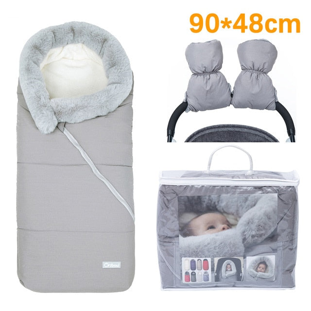 Baby Sleeping Bag Newborn Blanket Swaddle Toddler Winter Warm Stroller Wrap Zipper Envelope Pushchair Pram