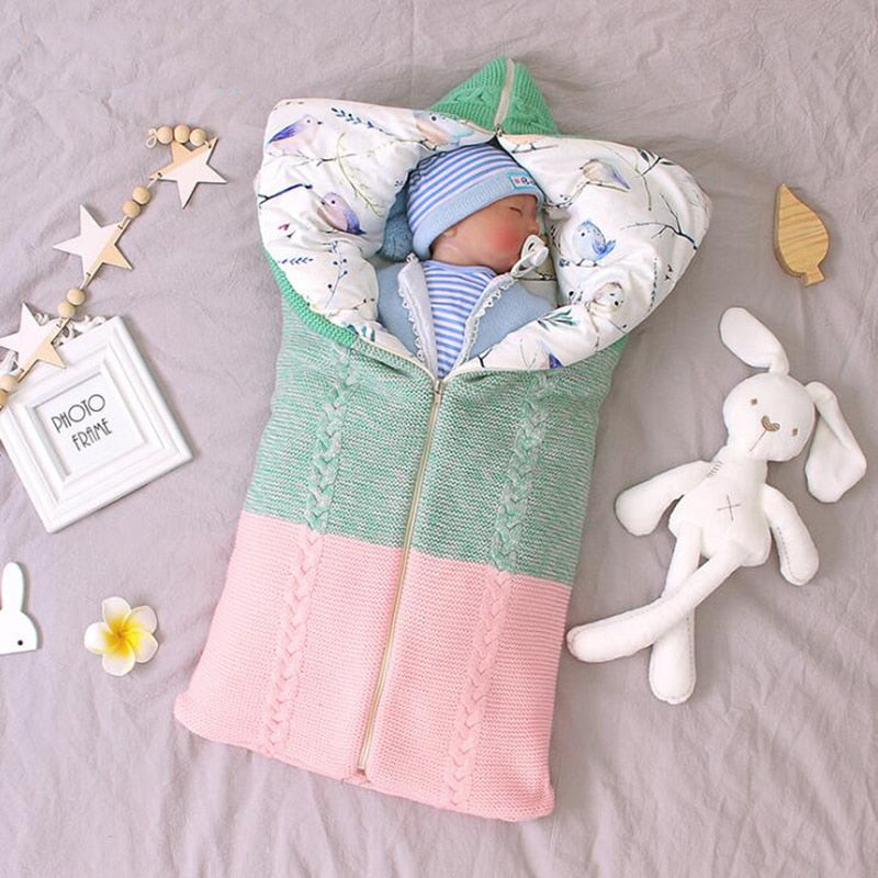 Baby Sleeping Bag Newborn Blanket Swaddle Toddler Winter Warm Stroller Wrap Zipper Envelope