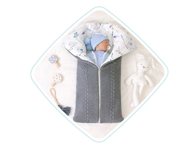 Baby Sleeping Bag Newborn Blanket Swaddle Toddler Winter Warm Stroller Wrap Zipper Envelope