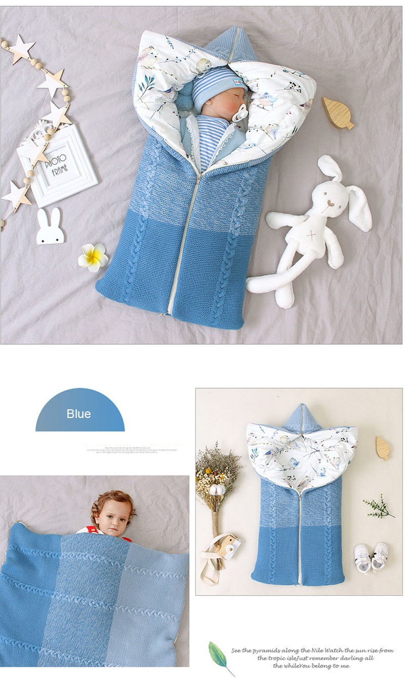 Baby Sleeping Bag Newborn Blanket Swaddle Toddler Winter Warm Stroller Wrap Zipper Envelope