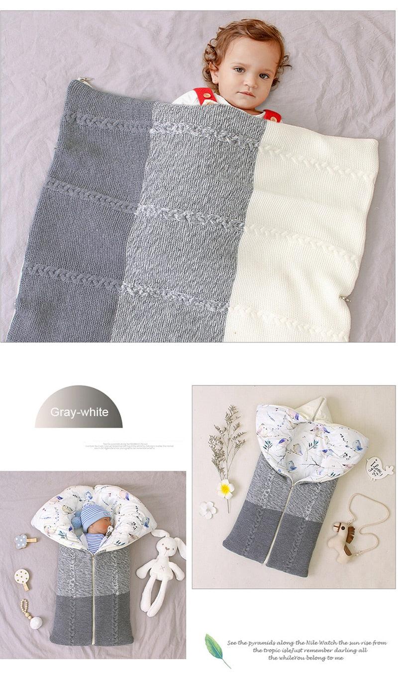 Baby Sleeping Bag Newborn Blanket Swaddle Toddler Winter Warm Stroller Wrap Zipper Envelope