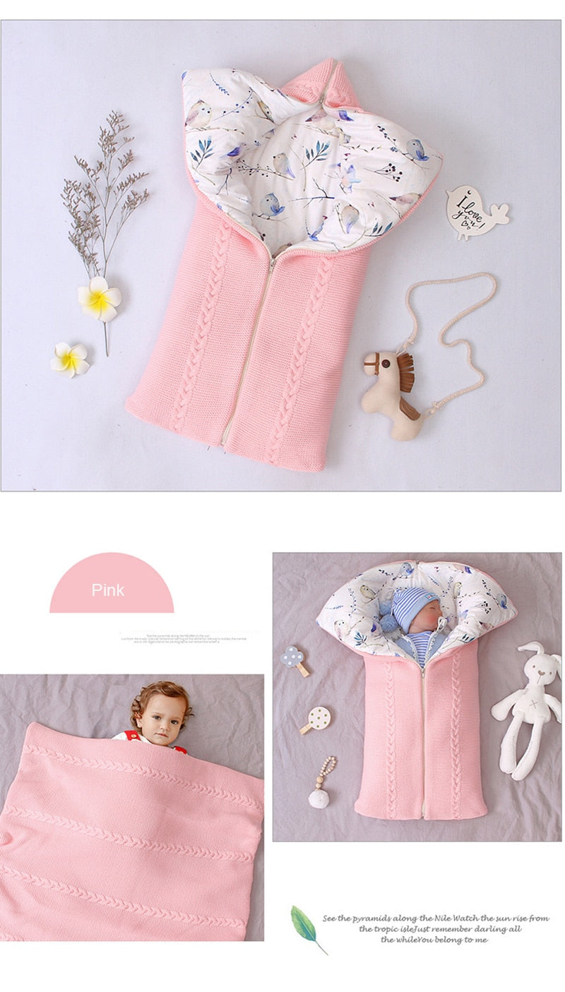 Baby Sleeping Bag Newborn Blanket Swaddle Toddler Winter Warm Stroller Wrap Zipper Envelope