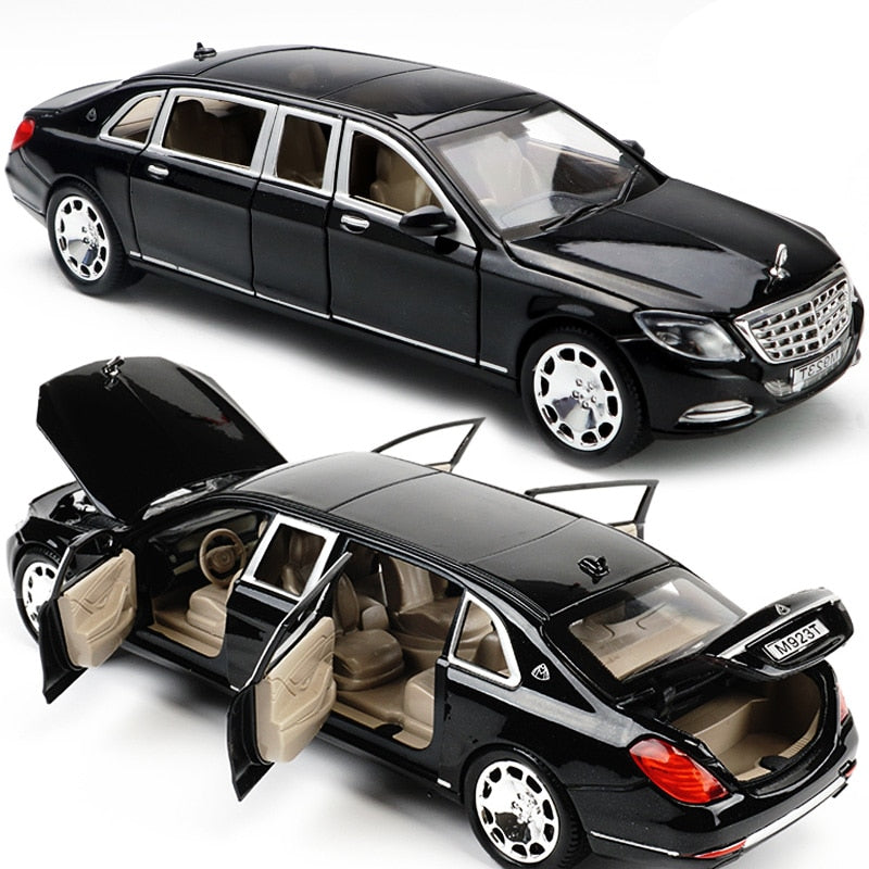 Car Model Maybach S600 Metal Diecast Alloy 6 Doors Toys Children 1:24