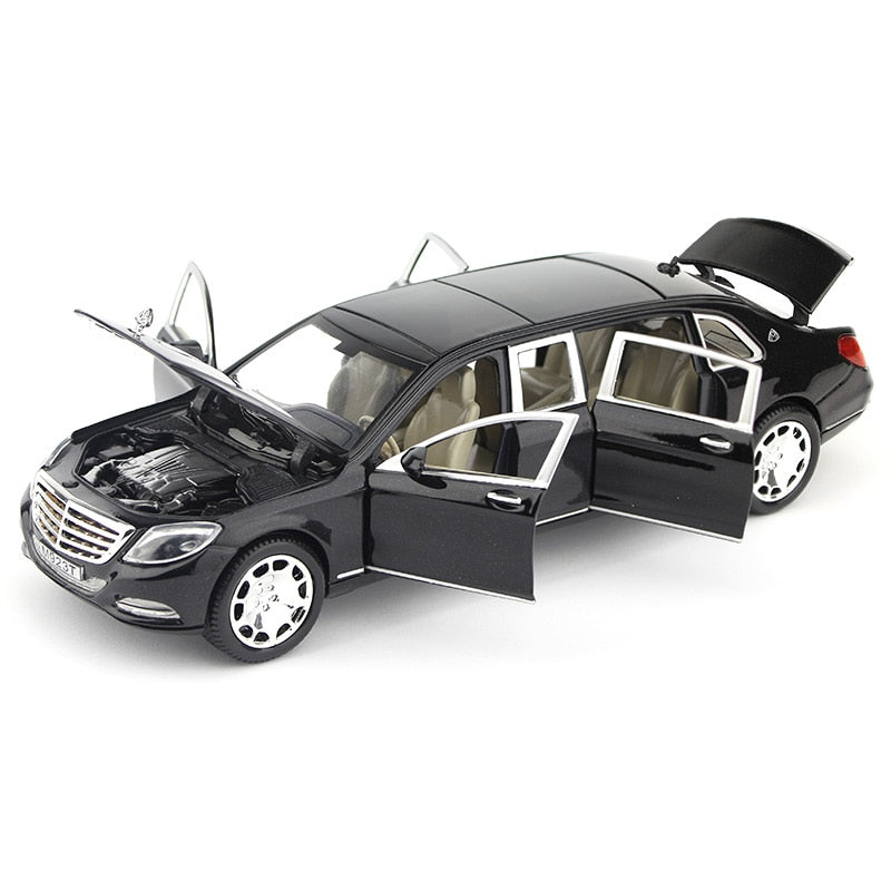 Car Model Maybach S600 Metal Diecast Alloy 6 Doors Toys Children 1:24