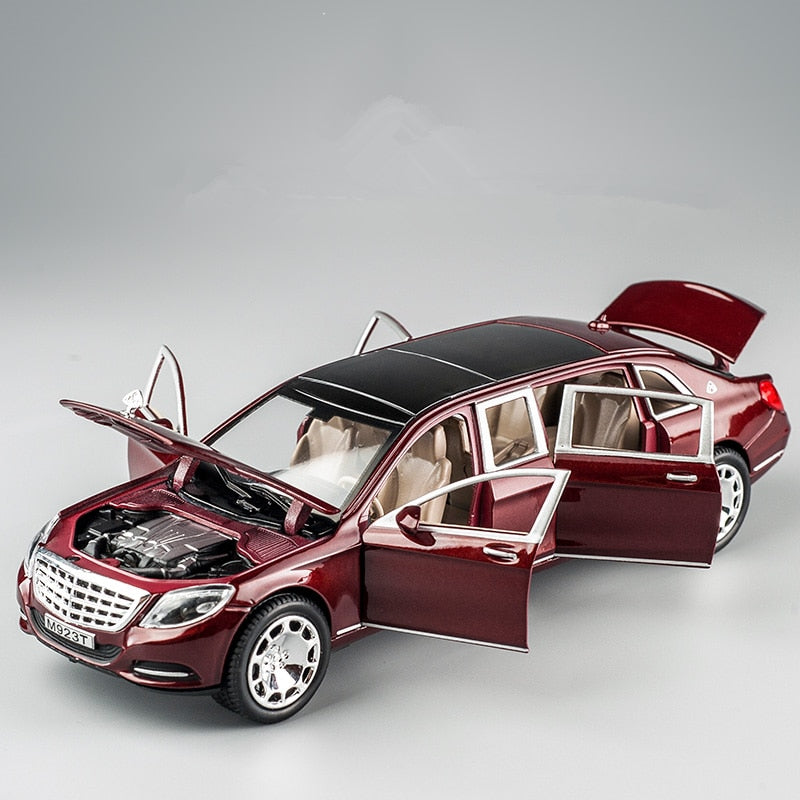 Car Model Maybach S600 Metal Diecast Alloy 6 Doors Toys Children 1:24