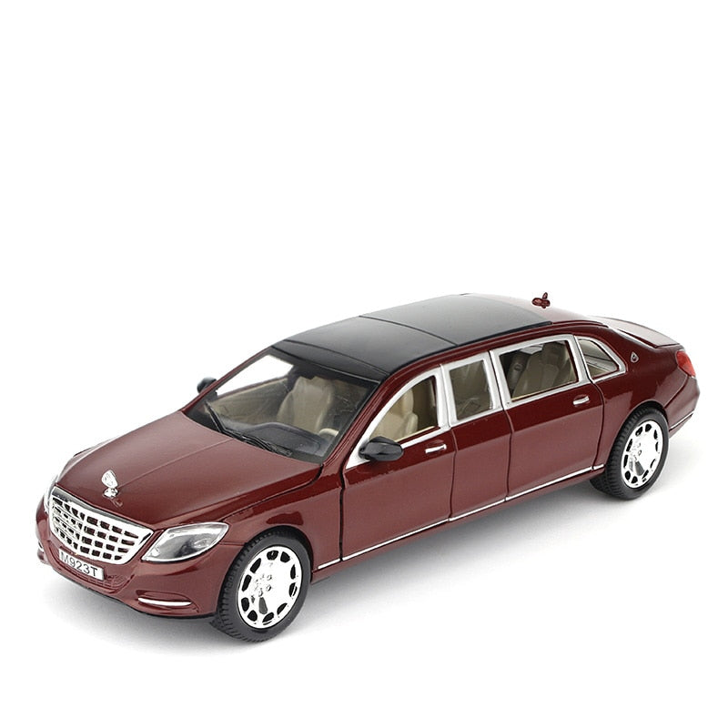 Car Model Maybach S600 Metal Diecast Alloy 6 Doors Toys Children 1:24