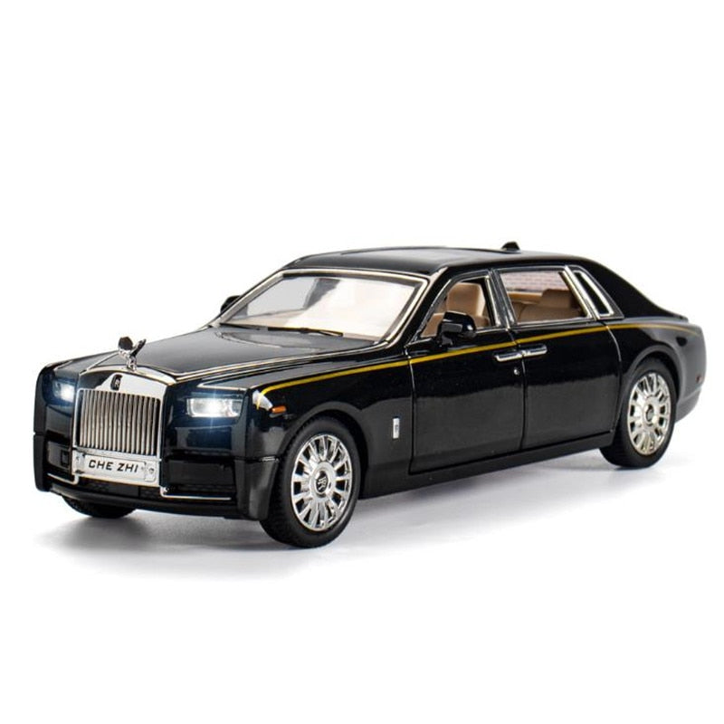 Car Model Rolls-Royce Phantom Toy Metal Alloy DieCast Sound Light Pull Back Toys Vehicle Children 1/24