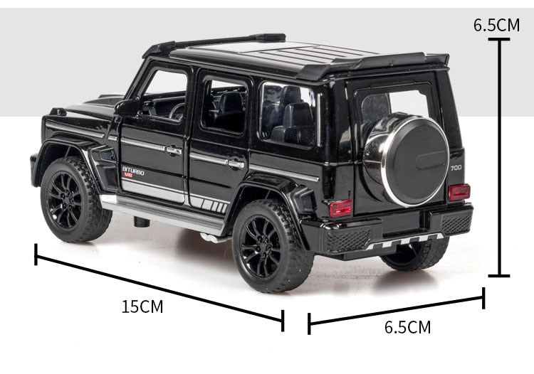 Car Model Mercedes Benz G700 G65 SUV Diecast Metal Toy Alloy Vehicle Sound Light Pull Back Kids Toys 1:32