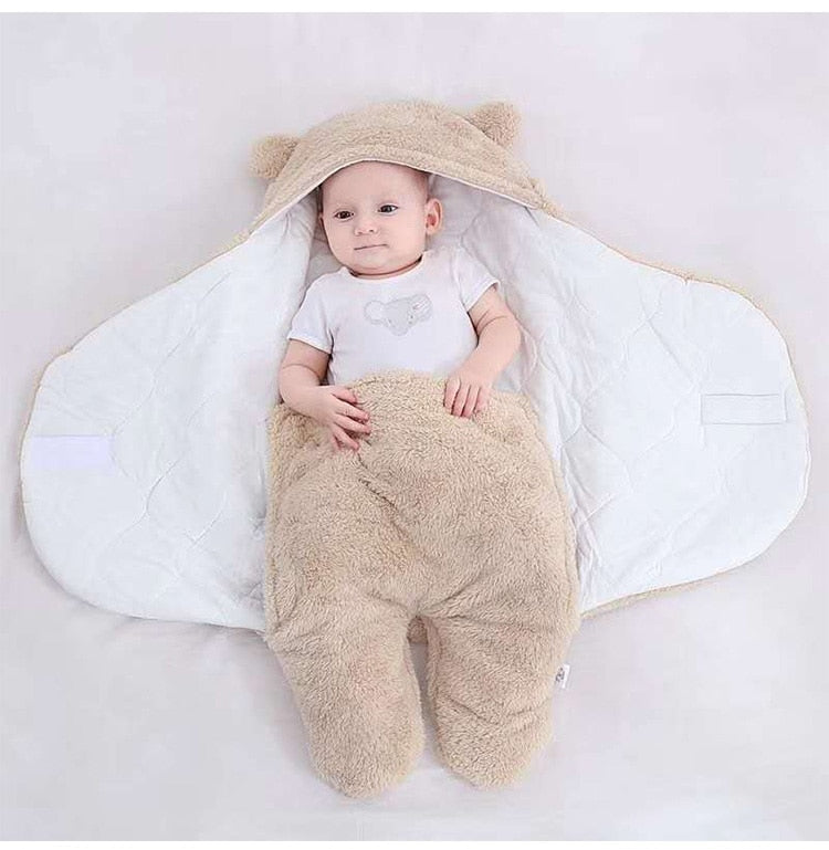 Baby Sleeping Bag Newborn Cotton Blanket Swaddle Toddler Winter Warm Stroller Wrap Zipper Envelope 0-9 Months