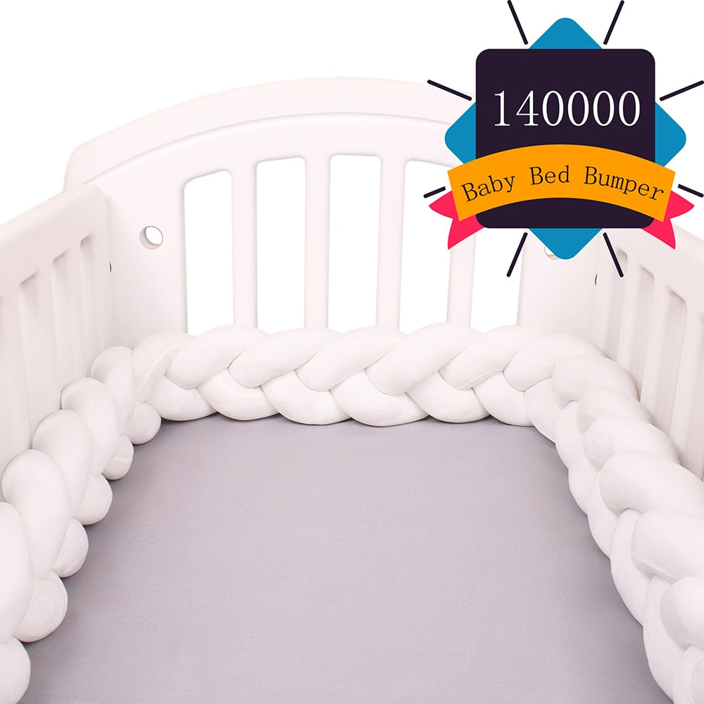 Baby Bed Bumper Crib woven Braid Pillow Cushion Infant Protector Pad