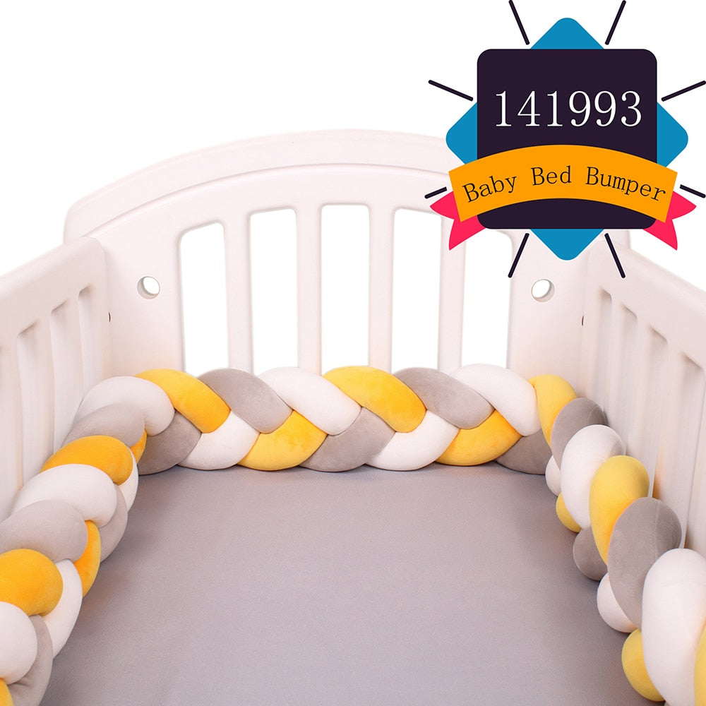 Baby Bed Bumper Crib woven Braid Pillow Cushion Infant Protector Pad