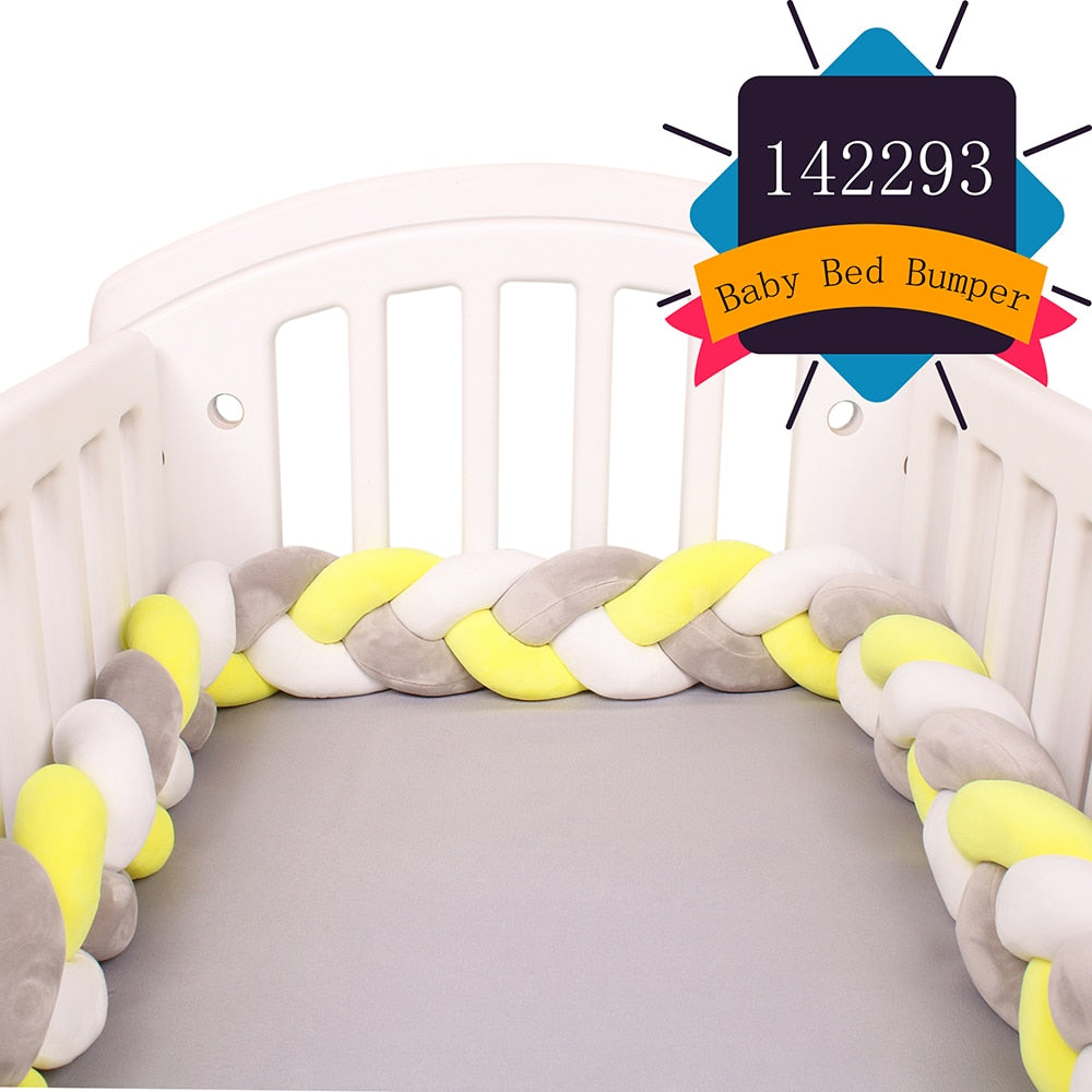 Baby Bed Bumper Crib woven Braid Pillow Cushion Infant Protector Pad