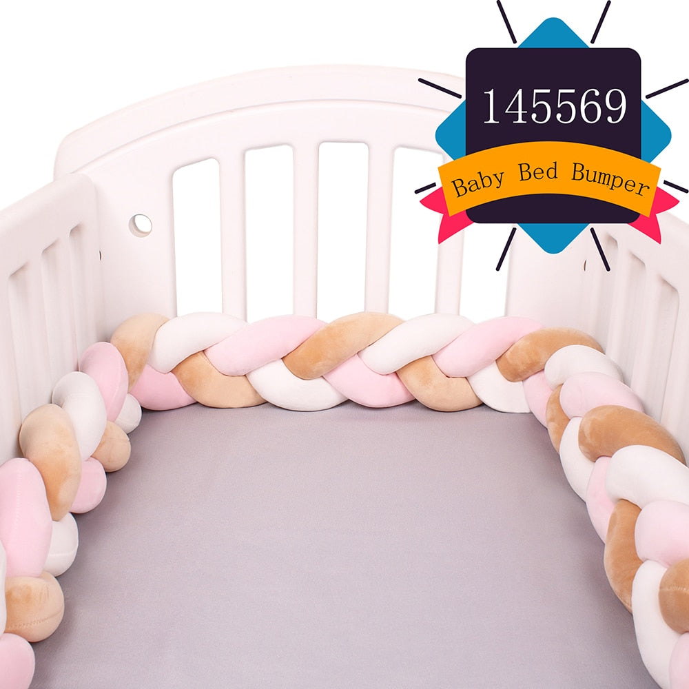 Baby Bed Bumper Crib woven Braid Pillow Cushion Infant Protector Pad