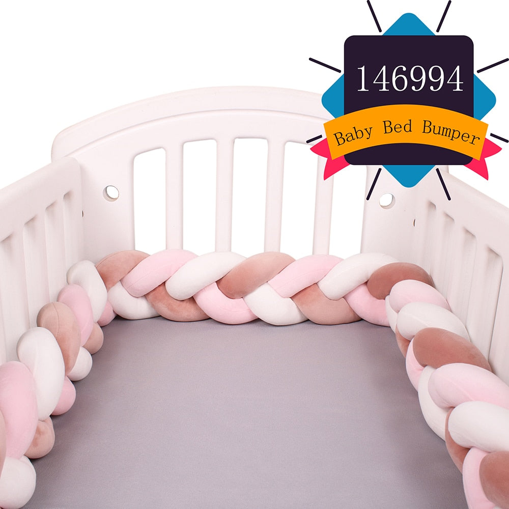 Baby Bed Bumper Crib woven Braid Pillow Cushion Infant Protector Pad