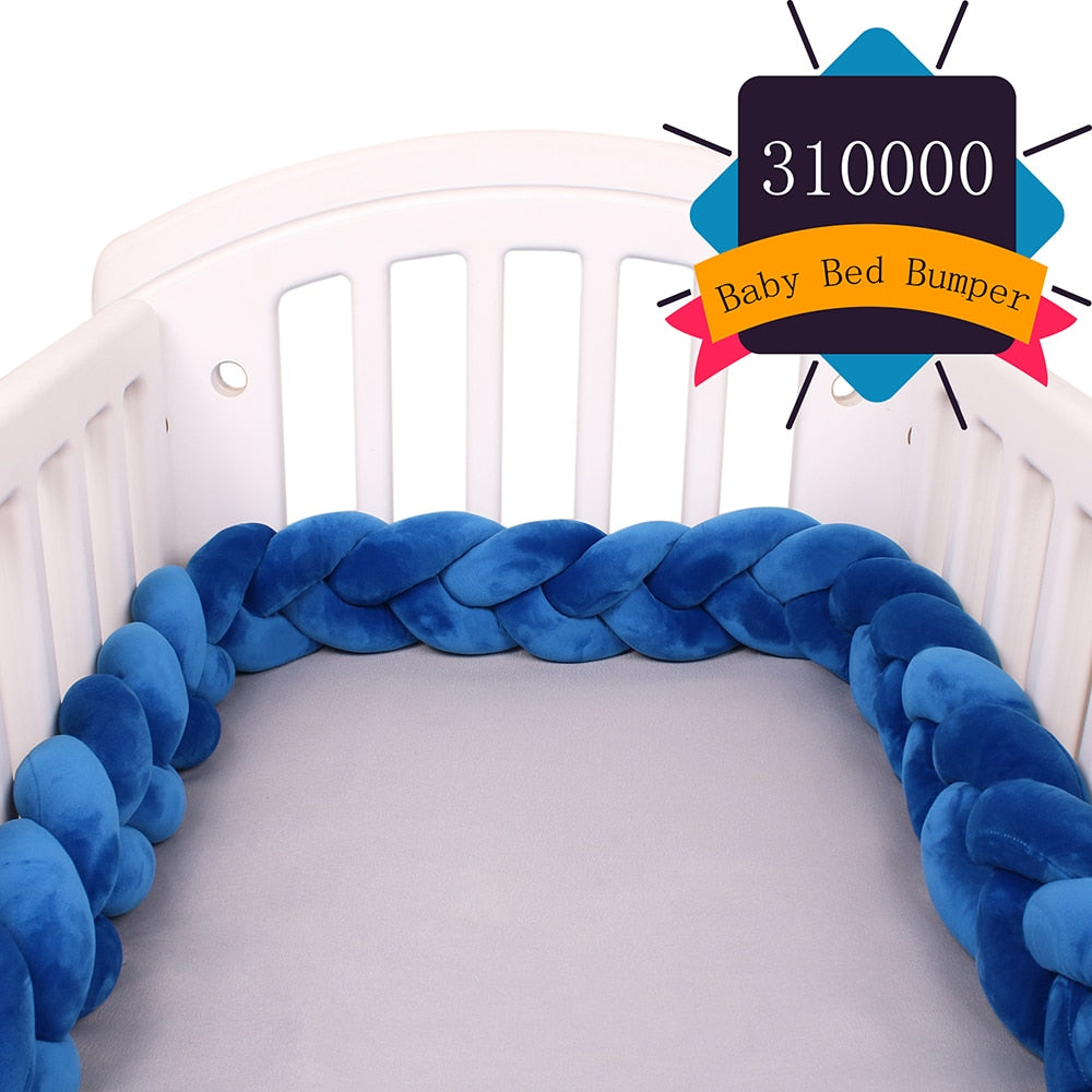 Baby Bed Bumper Crib woven Braid Pillow Cushion Infant Protector Pad