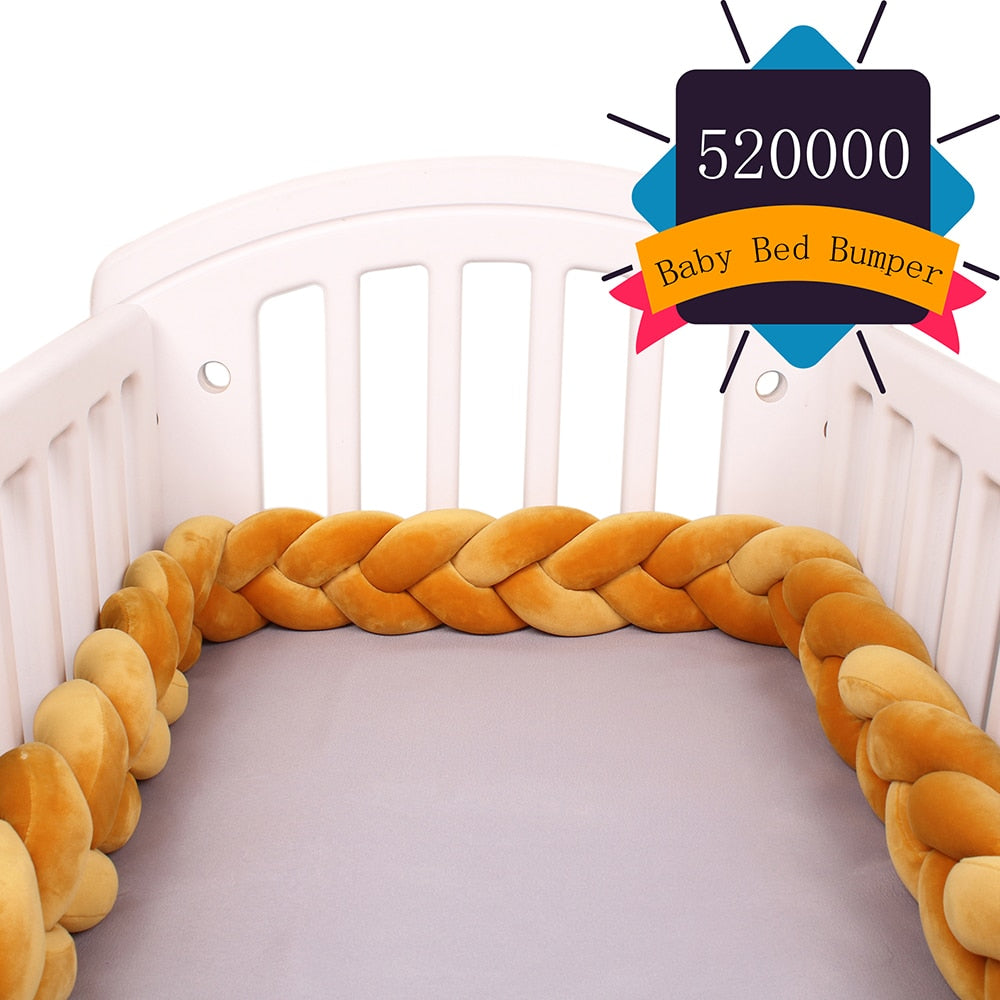 Baby Bed Bumper Crib woven Braid Pillow Cushion Infant Protector Pad