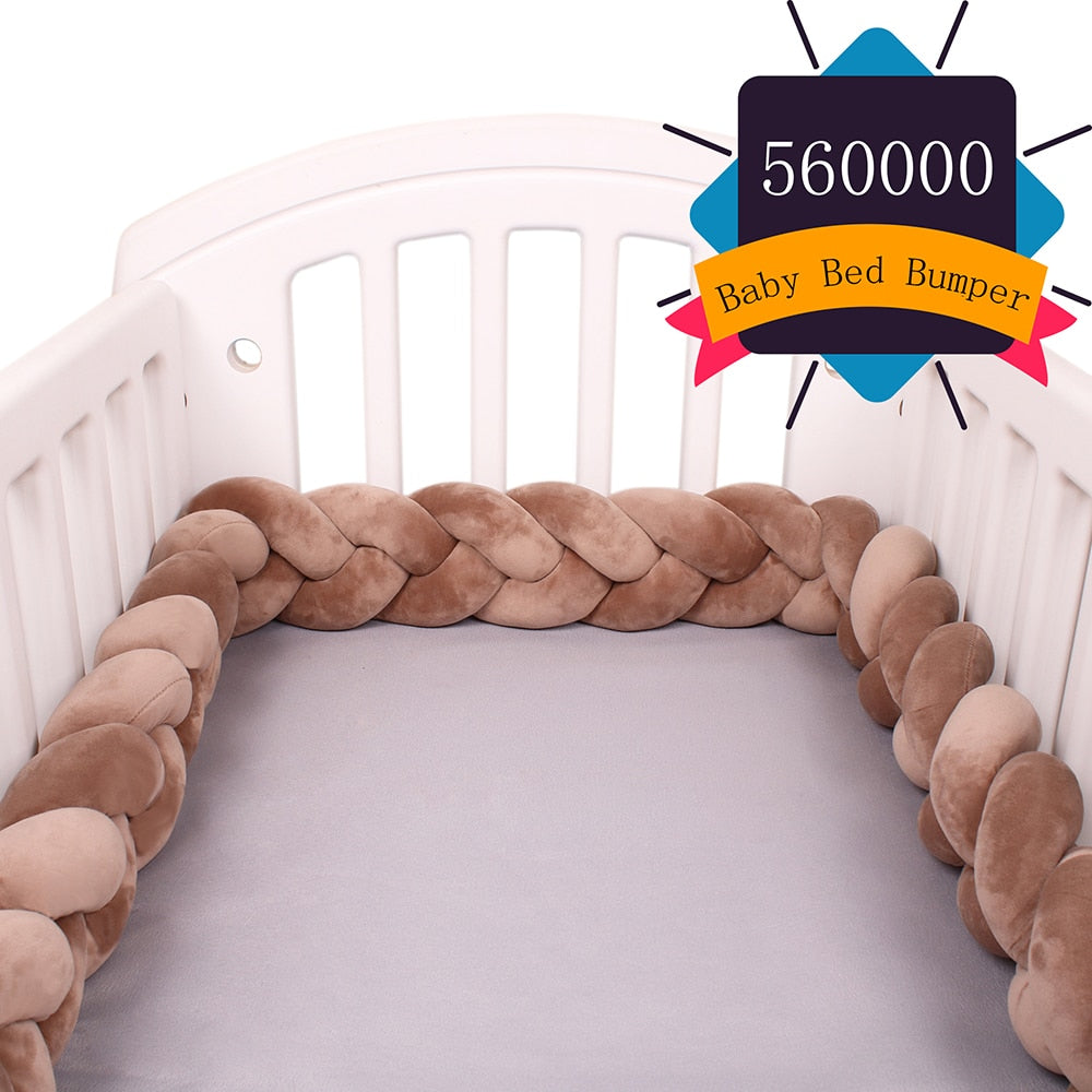 Baby Bed Bumper Crib woven Braid Pillow Cushion Infant Protector Pad