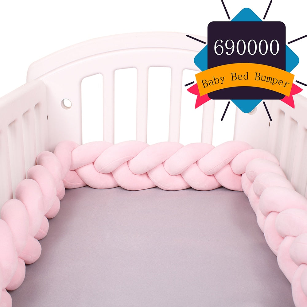 Baby Bed Bumper Crib woven Braid Pillow Cushion Infant Protector Pad