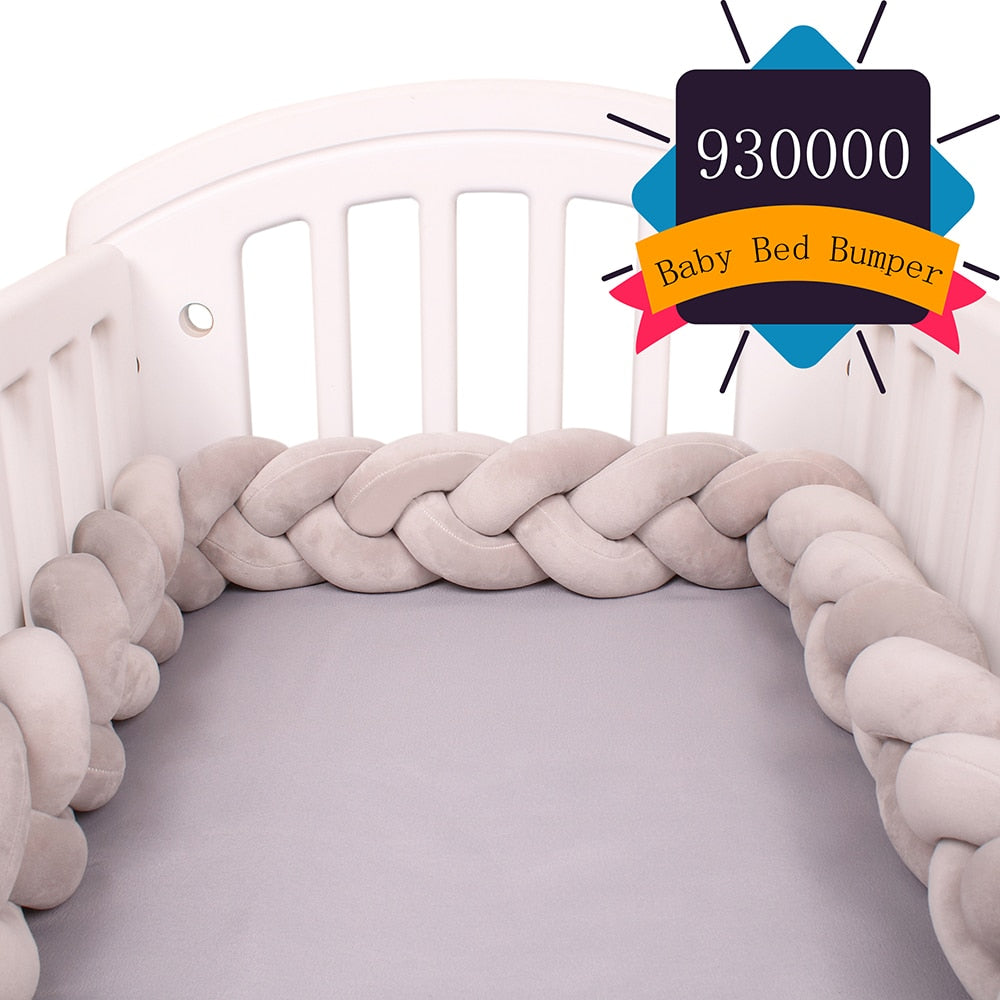 Baby Bed Bumper Crib woven Braid Pillow Cushion Infant Protector Pad