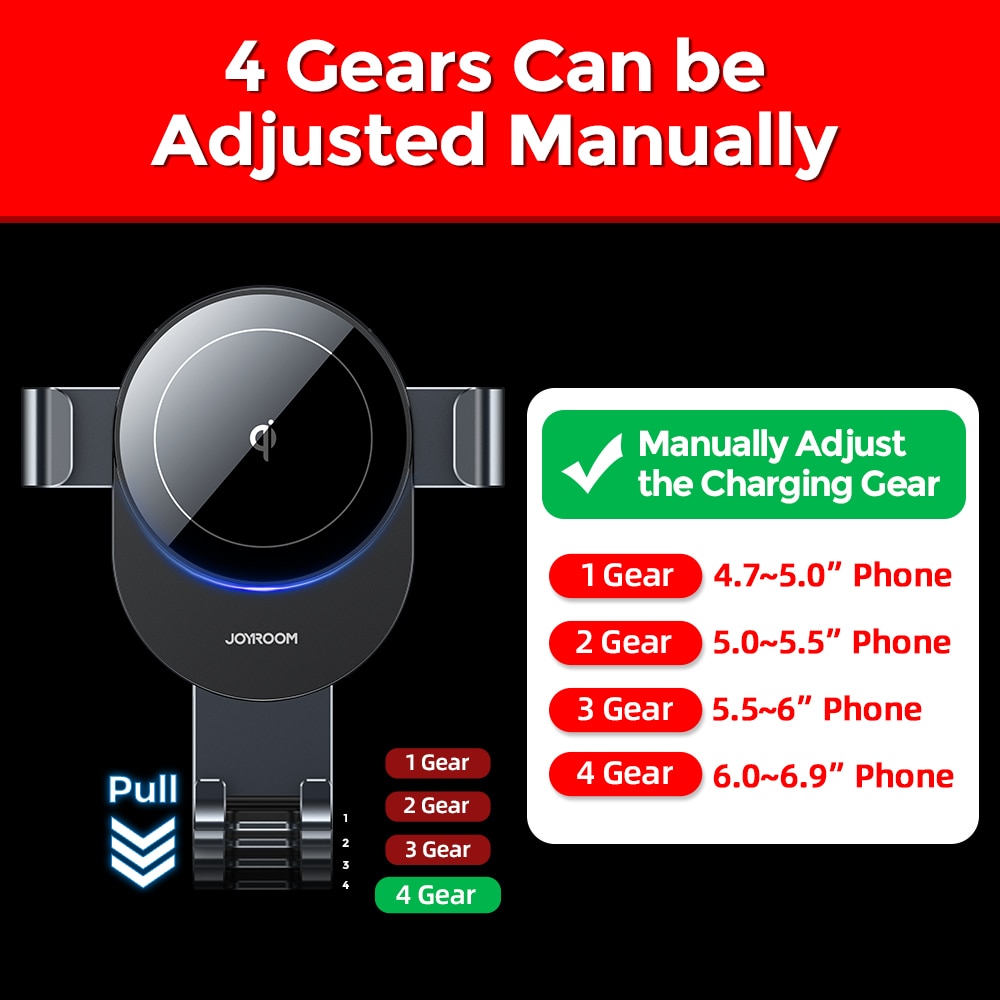 15W Qi Car Phone Holder Wireless Charger Air Vent Mount