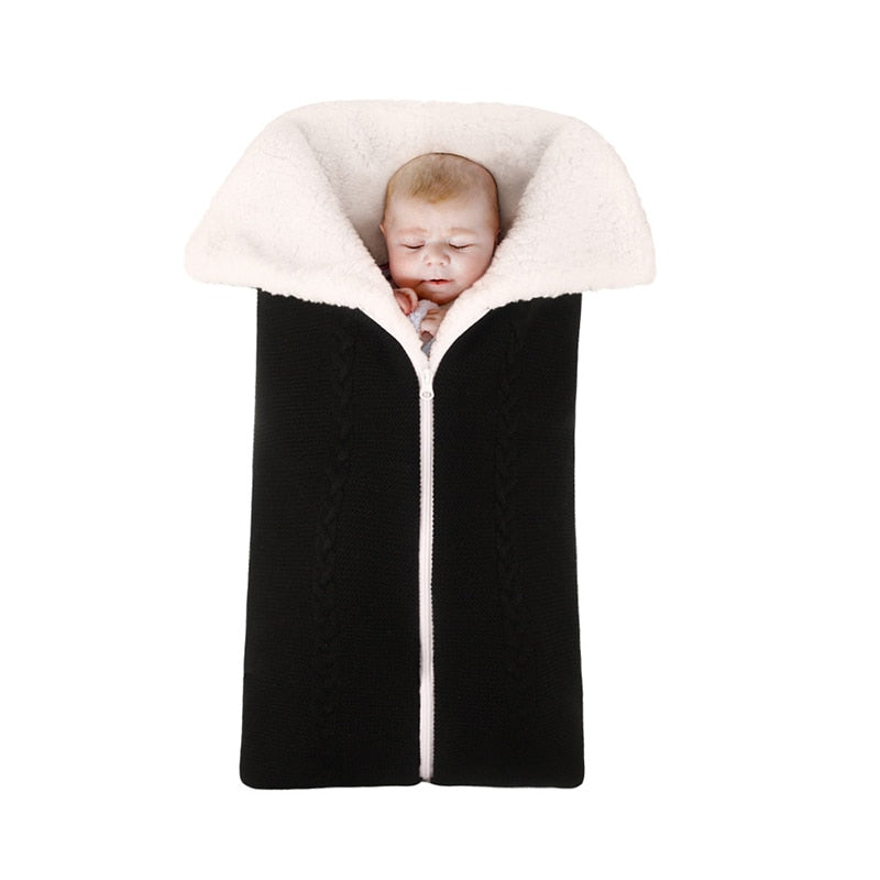 Baby Sleeping Bag Newborn Velvet Blanket Swaddle Toddler Winter Warm Stroller Wrap Zipper Envelope