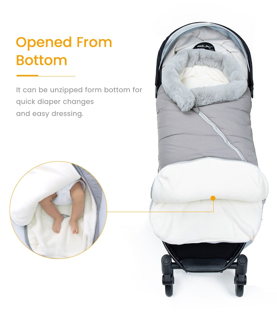 Baby Sleeping Bag Newborn Blanket Swaddle Toddler Winter Warm Stroller Wrap Zipper Envelope Pushchair Pram