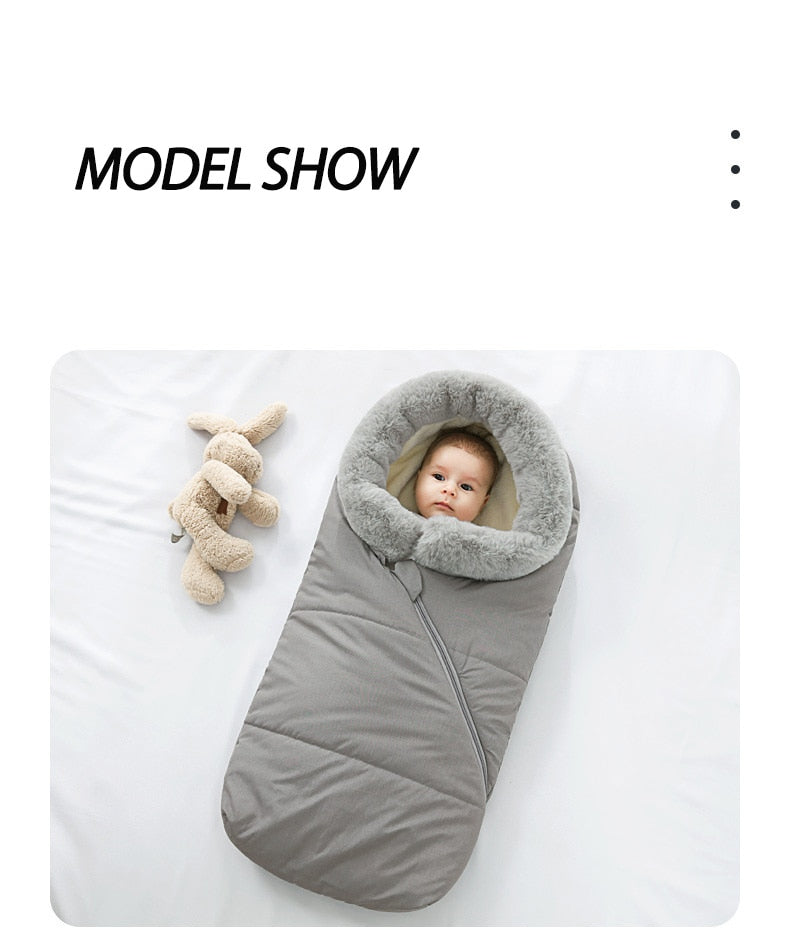 Baby Sleeping Bag Newborn Blanket Swaddle Toddler Winter Warm Stroller Wrap Zipper Envelope Pushchair Pram