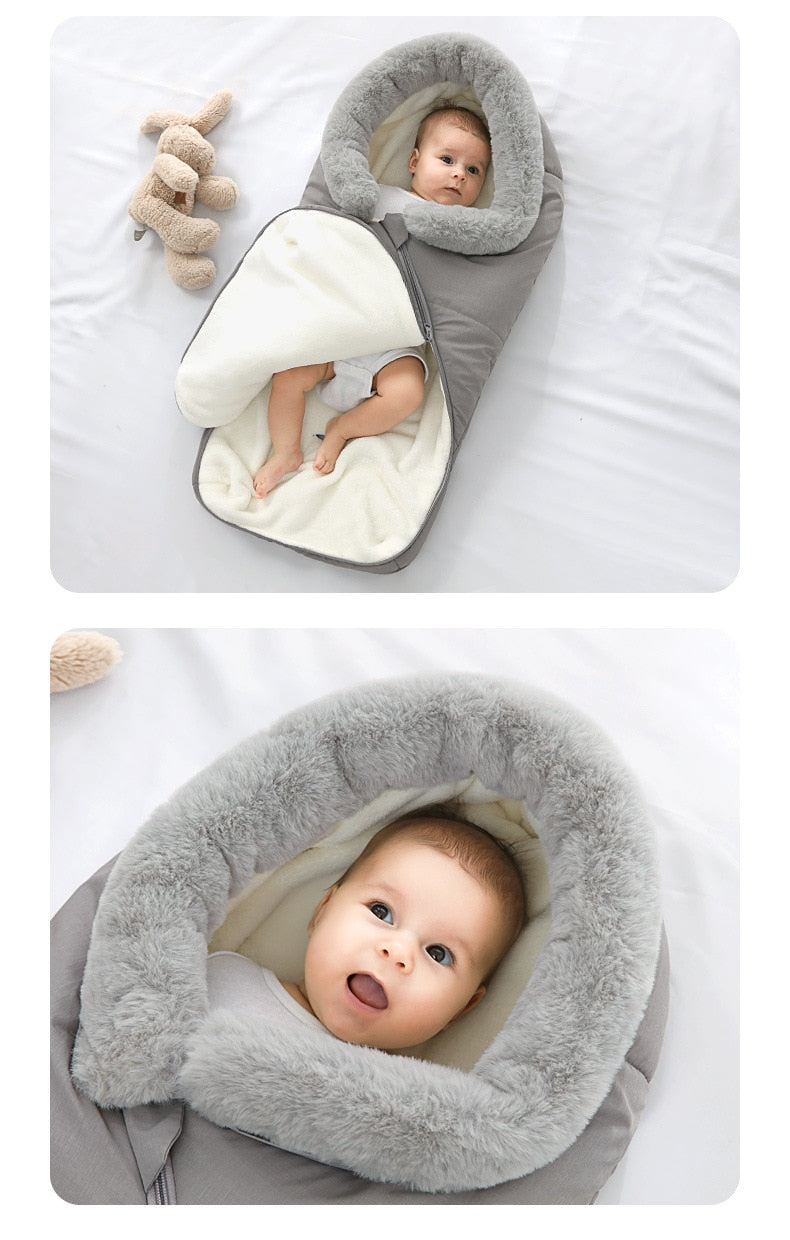 Baby Sleeping Bag Newborn Blanket Swaddle Toddler Winter Warm Stroller Wrap Zipper Envelope Pushchair Pram