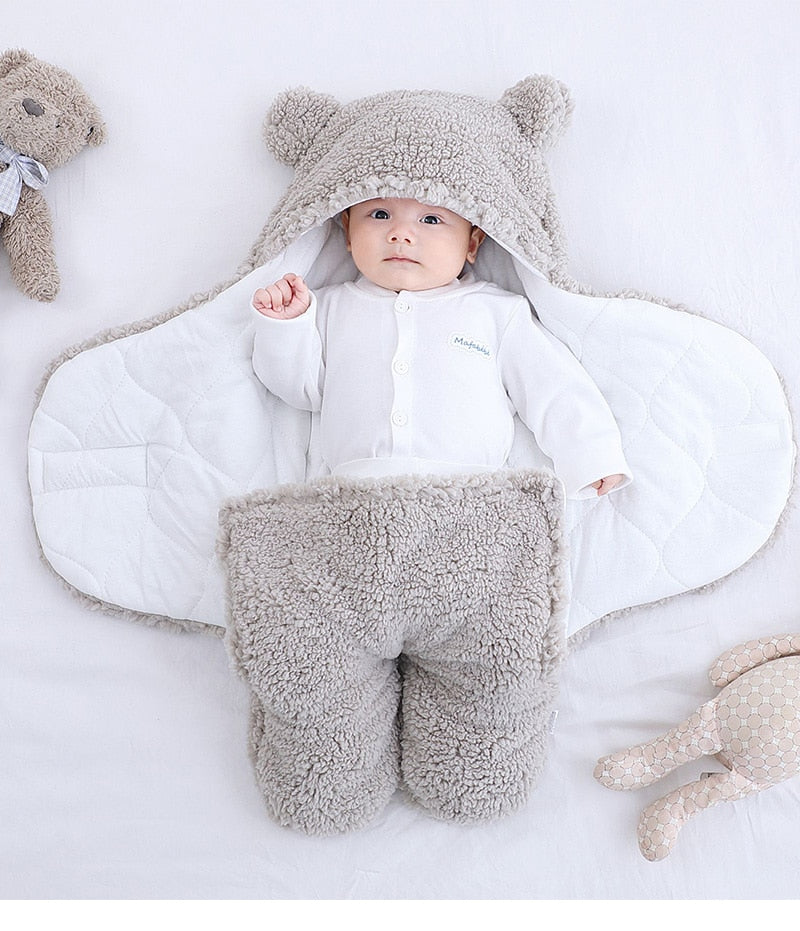 Baby Sleeping Bag Newborn Cotton Blanket Swaddle Toddler Winter Warm Stroller Wrap Zipper Envelope 0-9 Months