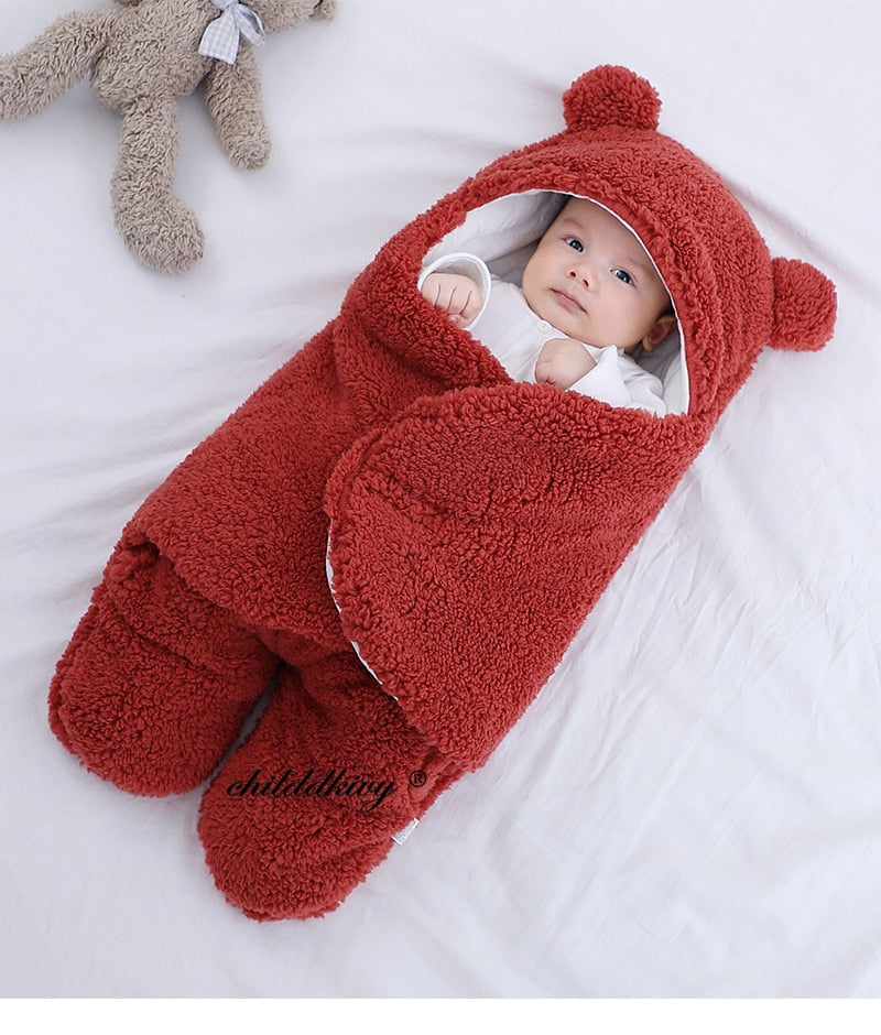 Baby Sleeping Bag Newborn Cotton Blanket Swaddle Toddler Winter Warm Stroller Wrap Zipper Envelope 0-9 Months