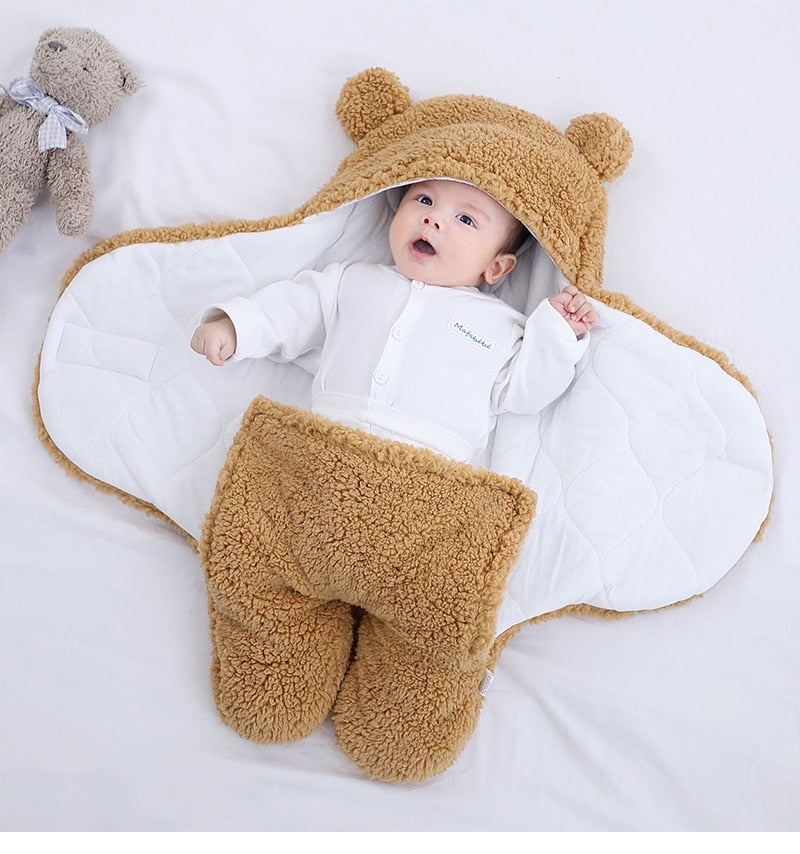 Baby Sleeping Bag Newborn Cotton Blanket Swaddle Toddler Winter Warm Stroller Wrap Zipper Envelope 0-9 Months